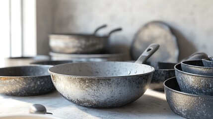 Rustic Kitchenware with Grey Stoneware.