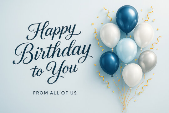 happy birthday card with balloons