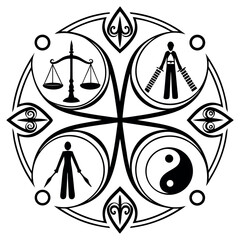 This vector illustration design showcases a set of sailing ships and a boat, icons of sea travel