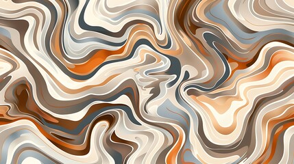 Fototapeta premium Fluid Abstract Swirls in Earthy Tones: A Dynamic Marble-like Pattern
