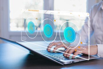 Concept of data interpretation. Analyzing charts, graphs, and statistics to extract insights for...