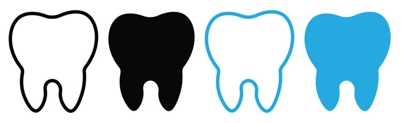 Tooth icon set. Dental clinic logo. Human teeth vector illustration. Oral dental teeth vector icon for UI designs.
