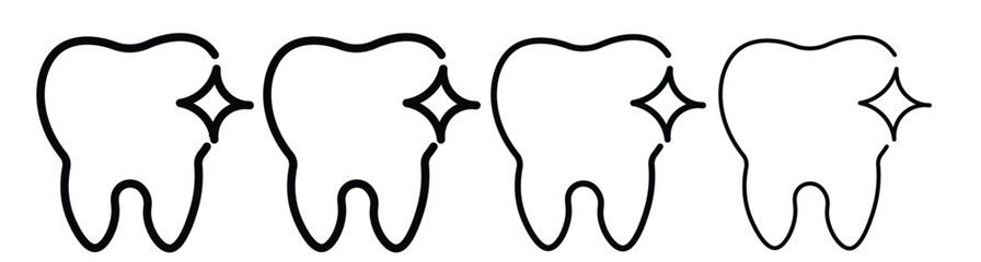 Tooth icon set. Dental clinic logo. Human teeth vector illustration. Oral dental teeth vector icon for UI designs.
