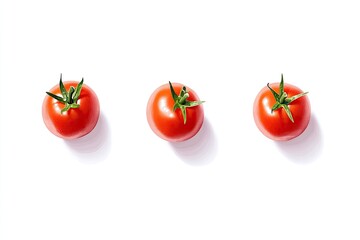 Three Tomatoes Arranged in a Row