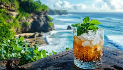 Tropical Drink by the Ocean