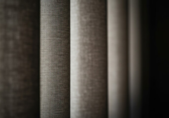 Fototapeta premium Close-up of curtain against a black background.