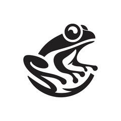 frog vector silhouette clip art logo illustration