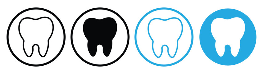 Tooth icon set. Dental clinic logo. Human teeth vector illustration. Oral dental teeth vector icon for UI designs.
