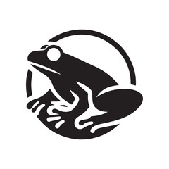 frog vector silhouette clip art logo illustration