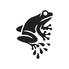 frog vector silhouette clip art logo illustration