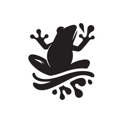 frog vector silhouette clip art logo illustration
