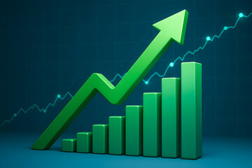 A vibrant green graph showcasing upward financial trends and growth.