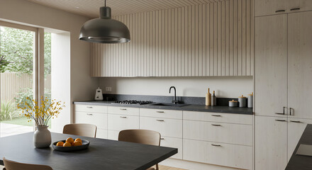 Minimalist Kitchen With Natural Light and Stylish Design Accents