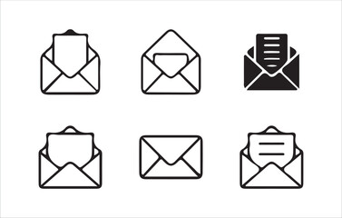 email icon set. Mail icon set. email icon vector. E-mail Envelope illustration