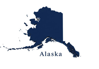 Alaska map with state name prominently displayed.