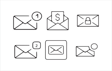 Mail icon set. email icon vector. E-mail icon. Envelope illustration. Envelope icon, Mail icon vector ePS 10