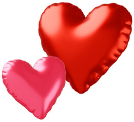 3D画像_ハートの風船_赤