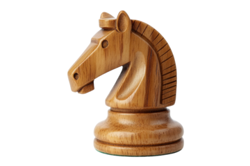 Wooden knight chess piece
