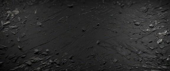 Fototapeta premium Dark, heavily textured black paper, aged and worn look, close up, shadow, image, contrast