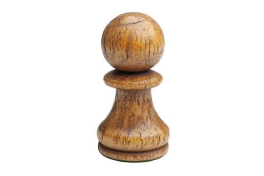 A wooden pawn chess piece