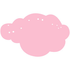 A soft pink cloud with scattered yellow and pink stars, designed in a dreamy, pastel style for creative and sky-themed projects.