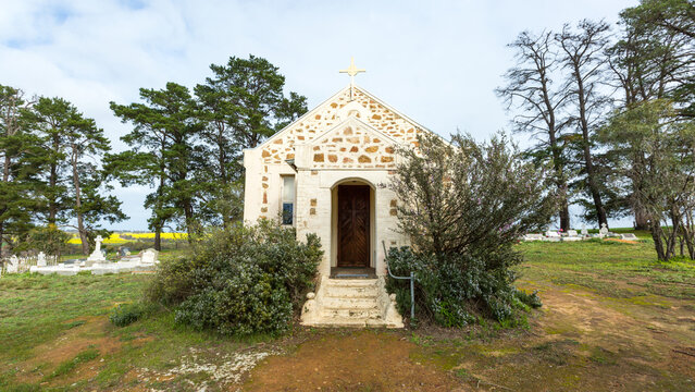 Small old stone church in the country