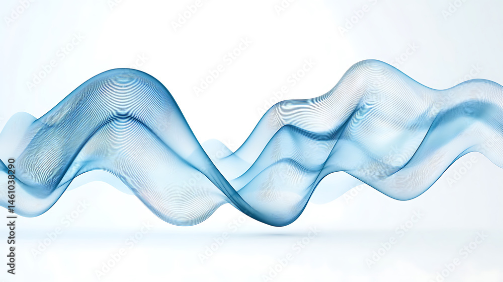 Poster abstract blue wavy lines design modern futuristic background graphic element wave flow pattern