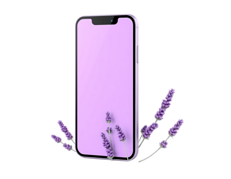 Smartphone with Lavender Floral Arrangement Mockup