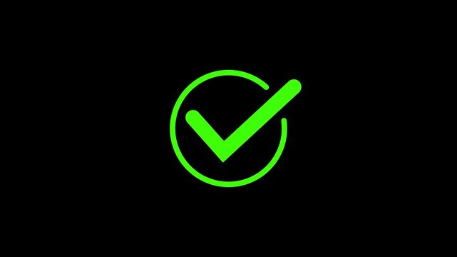 check mark animation icon tick sign accept select confirm correct agree animated. successful symbol, check mark, tick mark.
