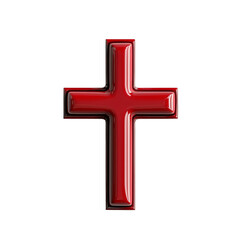 Obraz premium Png of A glossy red cross symbolizing faith, standing out with its vibrant color against a sleek black backdrop.