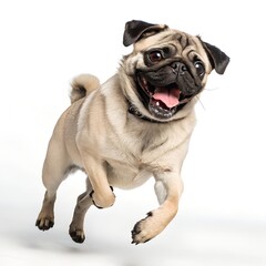 Fototapeta premium pug dog isolated on white background