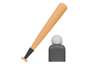 baseball bat icon 3d illustration render