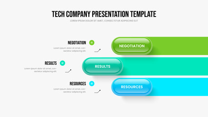 Fototapeta premium Enterprise Proposal Frame Template Vector Illustration. Visual Report 3 Option Infographic Slide Layout. Digital Innovation Three Element Diagram Slideshow Design.
