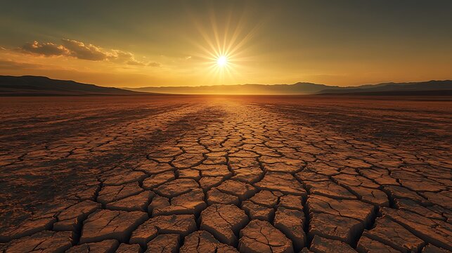 cracked earth in the desert
