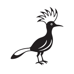 Hoopoe Flaring Its Crown Silhouette On Branch