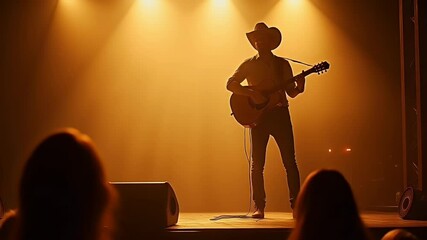 Country Singer Performing On Stage Concert - Powered by Adobe