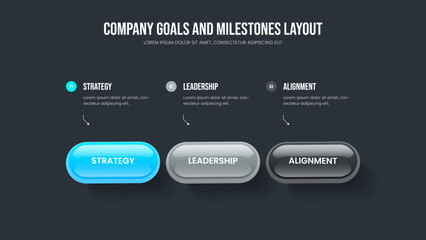 Product Report Slide Layout Vector Illustration. Company Solution 3 Option Infographic Frame Template. Investor Innovation Three Step Diagram Presentation Design.