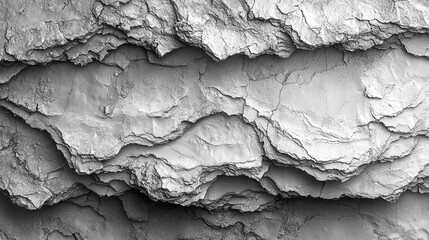 Detailed cracked grey texture layers in rock formation for natural backgrounds and patterns