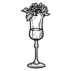 vintage inspired vase with blooms vector