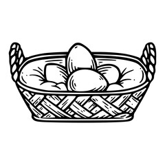 Easter egg basket outline design