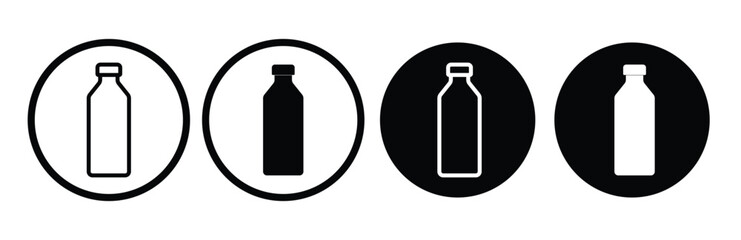 water bottle icon. Plastic bottle icon set. water container bottle symbol. Editable stroke. Vector illustration.
