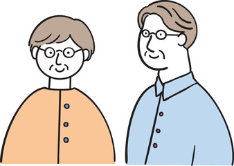 シニア夫婦のイラスト
