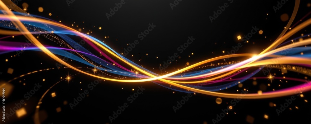 Poster create an eye catching 3d illustration featuring abstract colorful lines on a neutral background of 