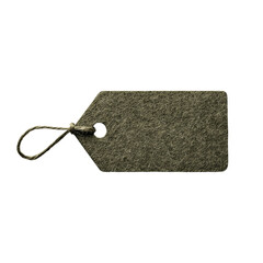 Png of Blank brown felt tag with a loop, perfect for labeling or gift tagging.