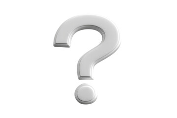 Naklejka premium A silver question mark sign