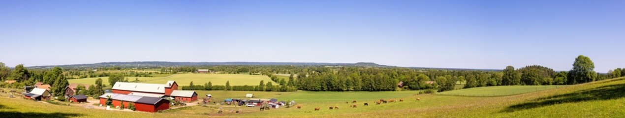 Panoramic view at a farm in the countryside in the summer © Lars Johansson