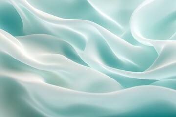 Obraz premium Soft, flowing, light teal fabric draped in elegant folds.