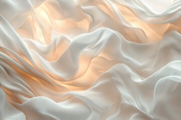 Obraz premium Soft, flowing folds of luminous, creamy fabric.