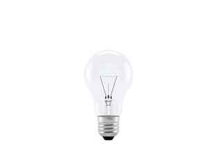 Realistic Light Bulb on Transparent Background