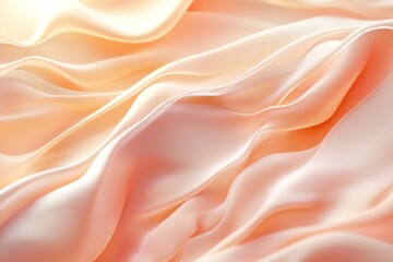 Elegant peach silk fabric folds in soft light.